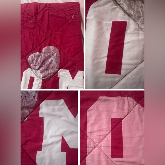 VINTAGE VICTORIA’S SECRET PINK “SO MUCH LOVE SO LITTLE TIME” QUILT - Picture 3 of 16